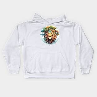 Lion Animal Freedom World Wildlife Wonder Abstract Kids Hoodie